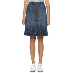 Current Elliott Short Sally Skirt Womens 27 Blue Button Front Jean Denim Skirt